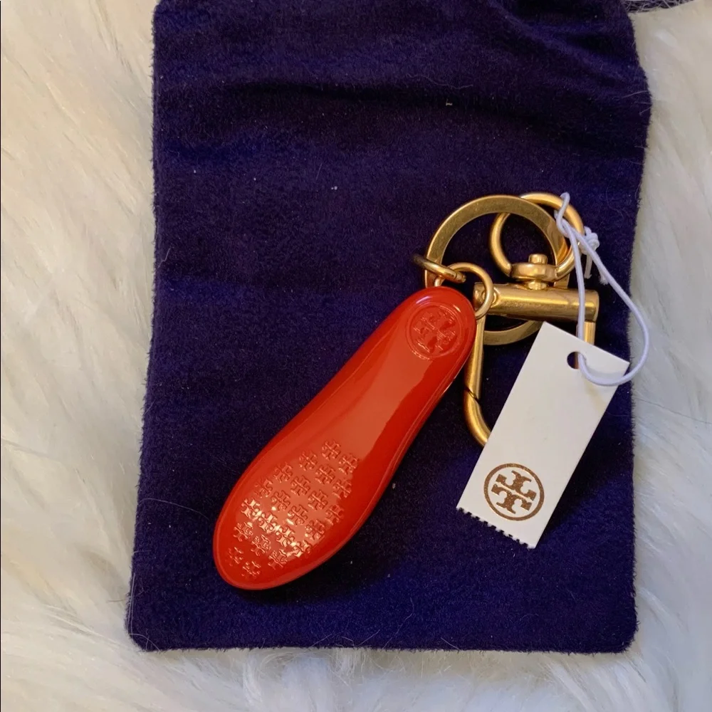Tory Burch Logo Charm Ballet Flat Key Fob - NWT - Picture 9 of 10